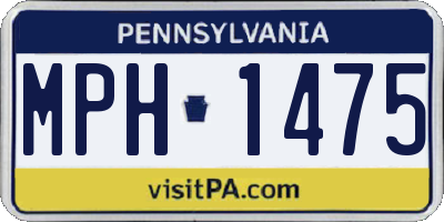 PA license plate MPH1475