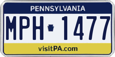 PA license plate MPH1477