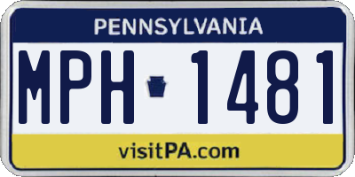 PA license plate MPH1481