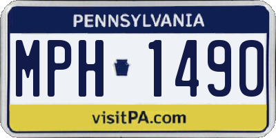 PA license plate MPH1490