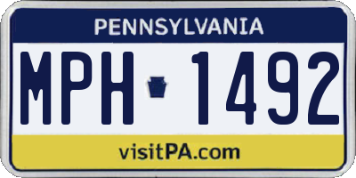 PA license plate MPH1492