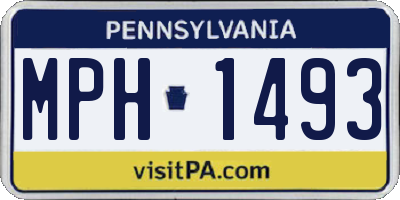 PA license plate MPH1493