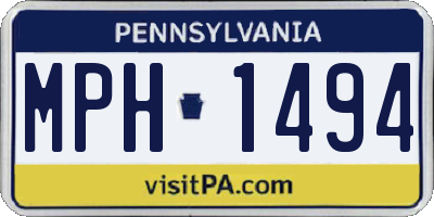 PA license plate MPH1494