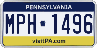 PA license plate MPH1496