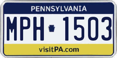 PA license plate MPH1503