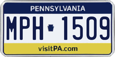 PA license plate MPH1509