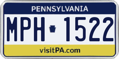 PA license plate MPH1522