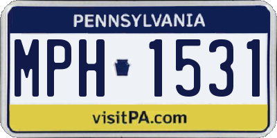 PA license plate MPH1531