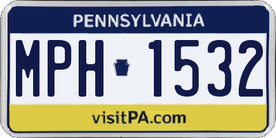 PA license plate MPH1532