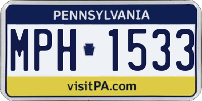 PA license plate MPH1533
