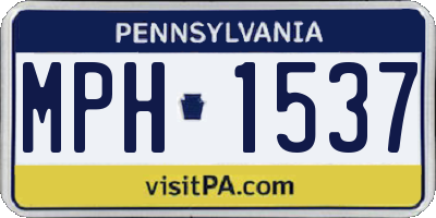 PA license plate MPH1537