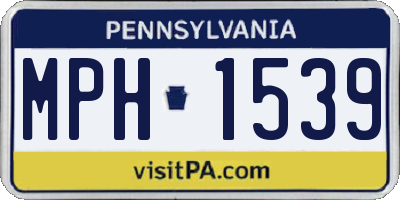 PA license plate MPH1539
