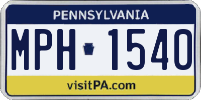PA license plate MPH1540