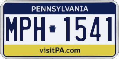 PA license plate MPH1541