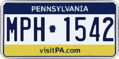PA license plate MPH1542