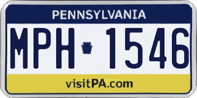 PA license plate MPH1546
