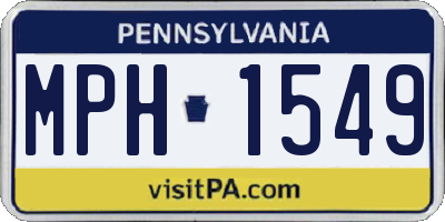 PA license plate MPH1549