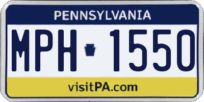 PA license plate MPH1550