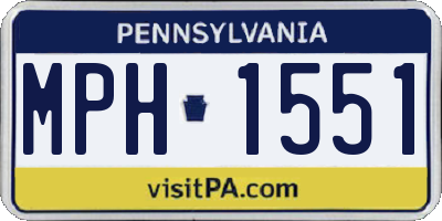 PA license plate MPH1551