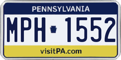 PA license plate MPH1552