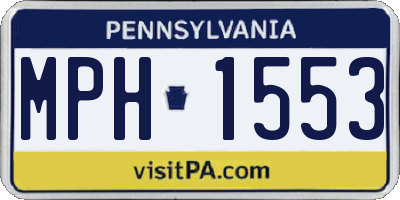 PA license plate MPH1553
