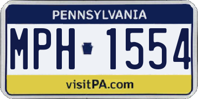 PA license plate MPH1554