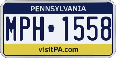 PA license plate MPH1558