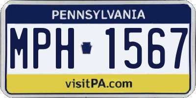PA license plate MPH1567