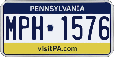 PA license plate MPH1576