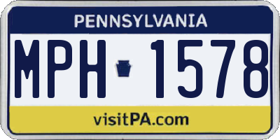 PA license plate MPH1578