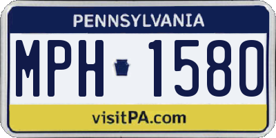PA license plate MPH1580