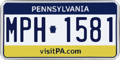 PA license plate MPH1581