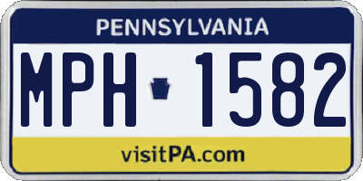 PA license plate MPH1582