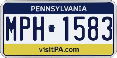 PA license plate MPH1583