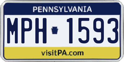 PA license plate MPH1593