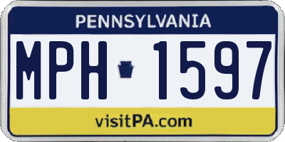 PA license plate MPH1597