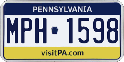 PA license plate MPH1598