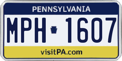 PA license plate MPH1607