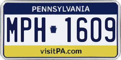 PA license plate MPH1609
