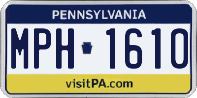 PA license plate MPH1610