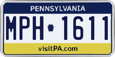 PA license plate MPH1611
