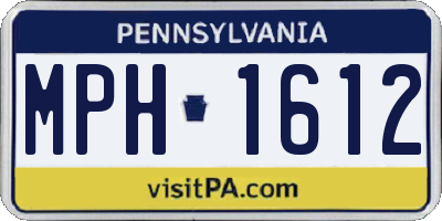 PA license plate MPH1612