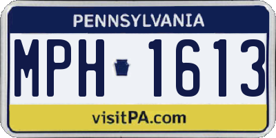 PA license plate MPH1613