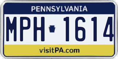 PA license plate MPH1614