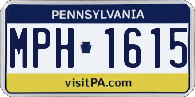 PA license plate MPH1615