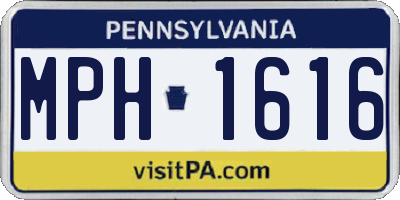 PA license plate MPH1616