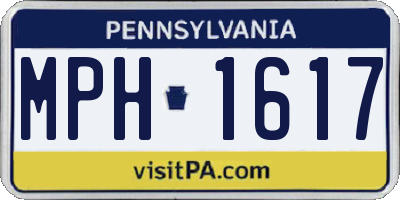 PA license plate MPH1617
