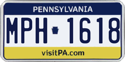 PA license plate MPH1618