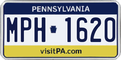 PA license plate MPH1620