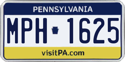 PA license plate MPH1625
